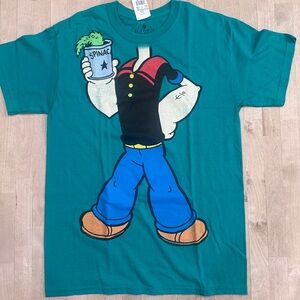 Graphic Teal T-Shirt with Cartoon Print
